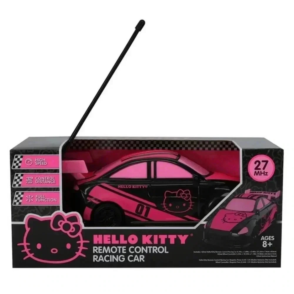 Hello kitty sanrio black pink remote control car kids collector battery women's